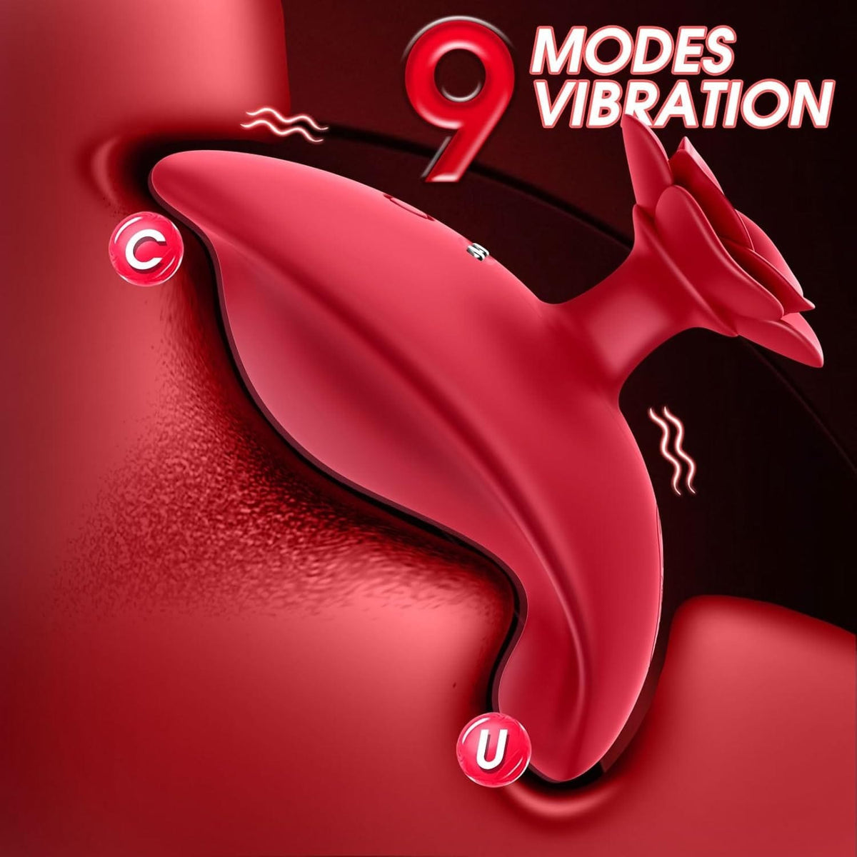 Red mini rose finger vibrator, photo 2