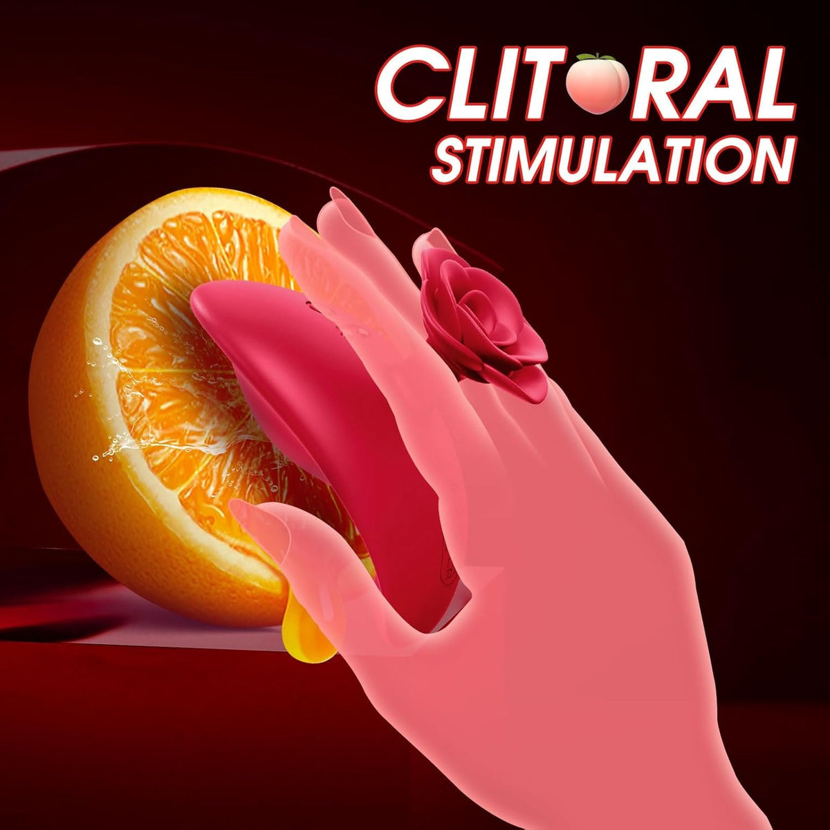 Red mini rose finger vibrator, photo 3