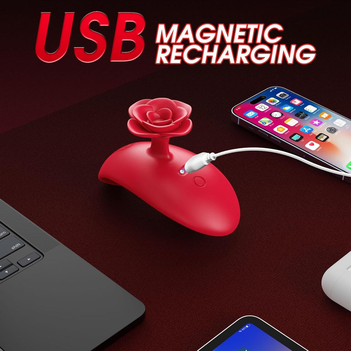 Red mini rose finger vibrator, photo 5