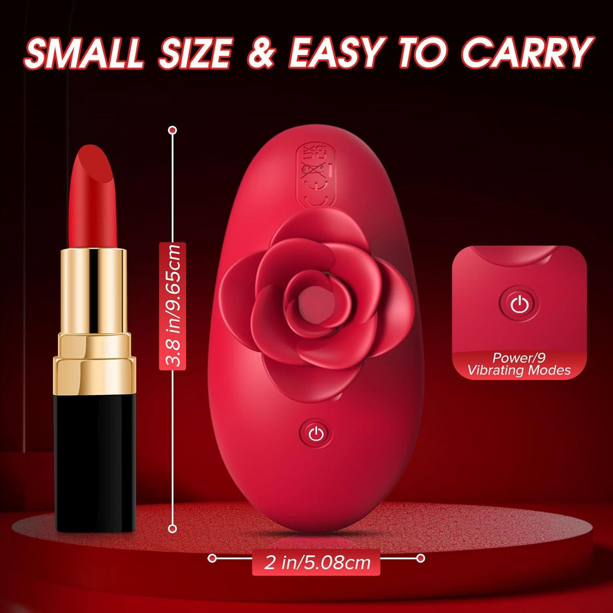 Red mini rose finger vibrator, photo 6