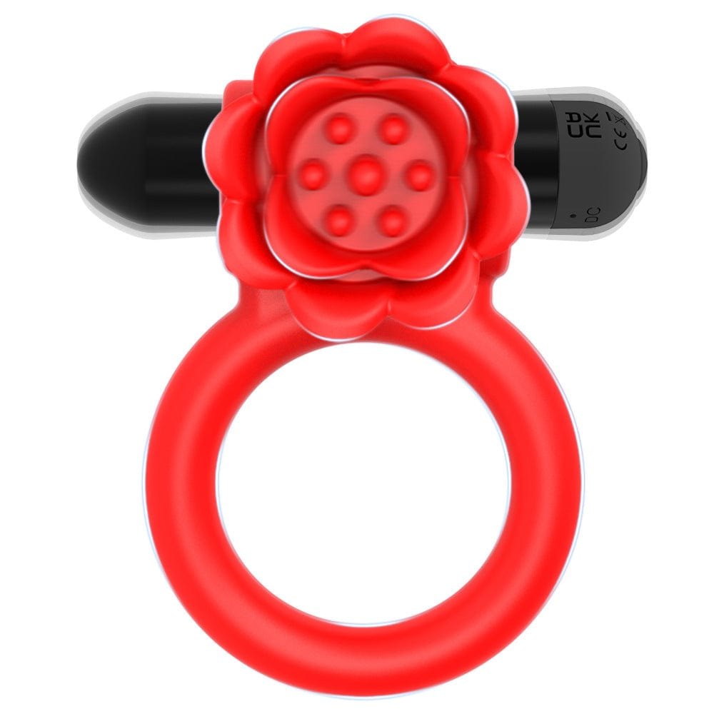 Red rose petal vibrating cock ring, photo 7