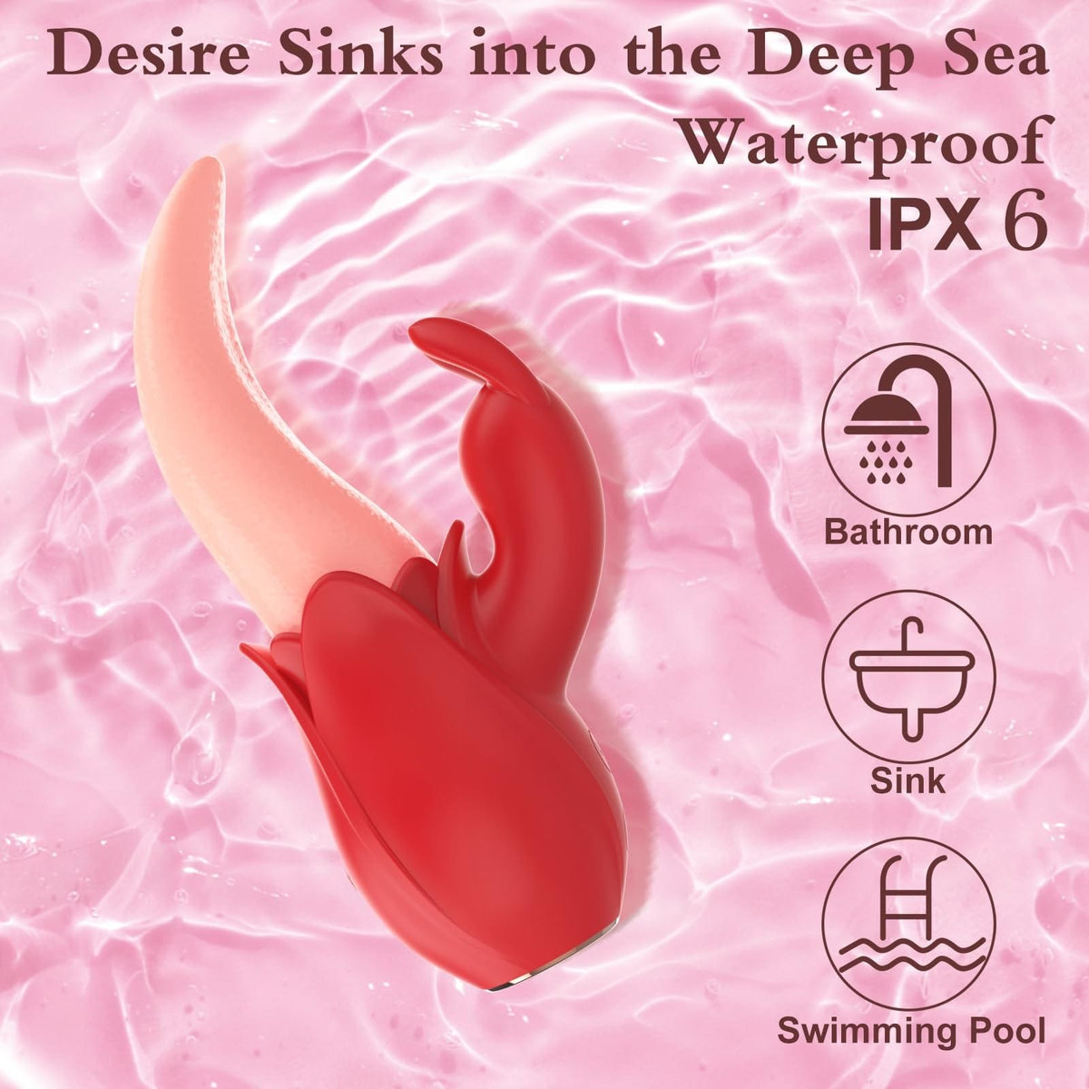 Red rose rabbit ear vibrator, photo 4