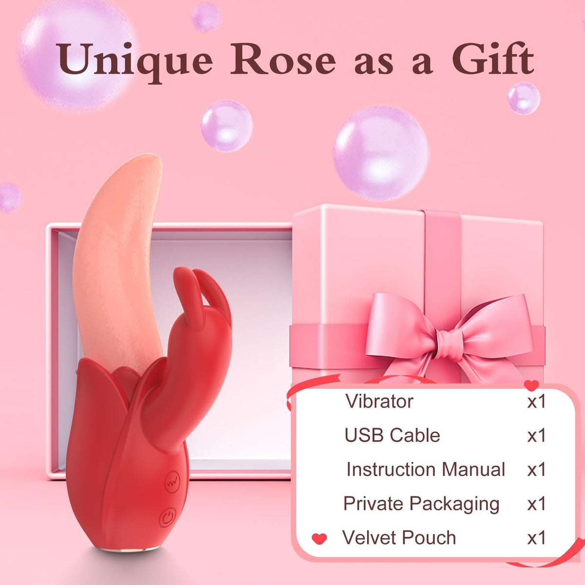 Red rose rabbit ear vibrator, photo 6