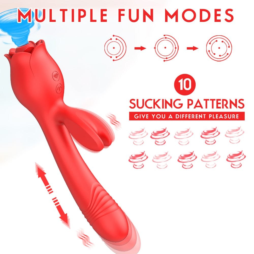 Silicone rose rabbit thrusting vibrator, photo 3
