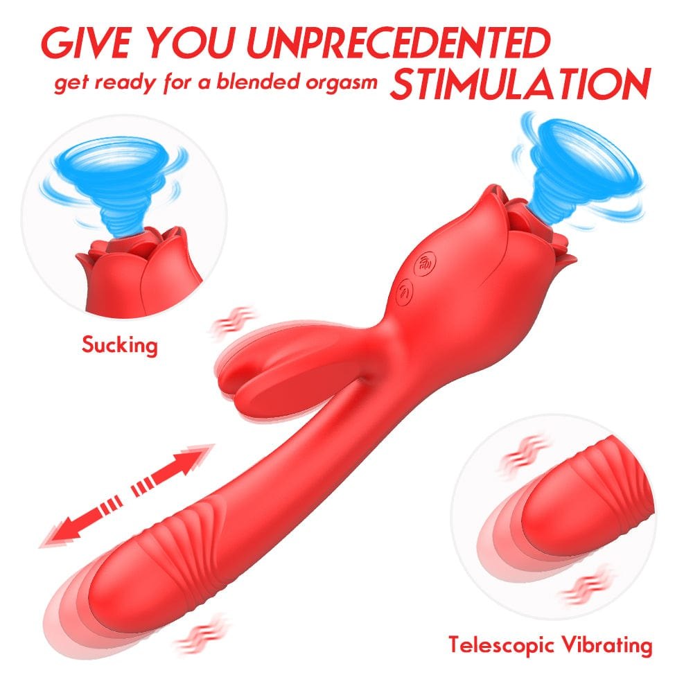Silicone rose rabbit thrusting vibrator, photo 6