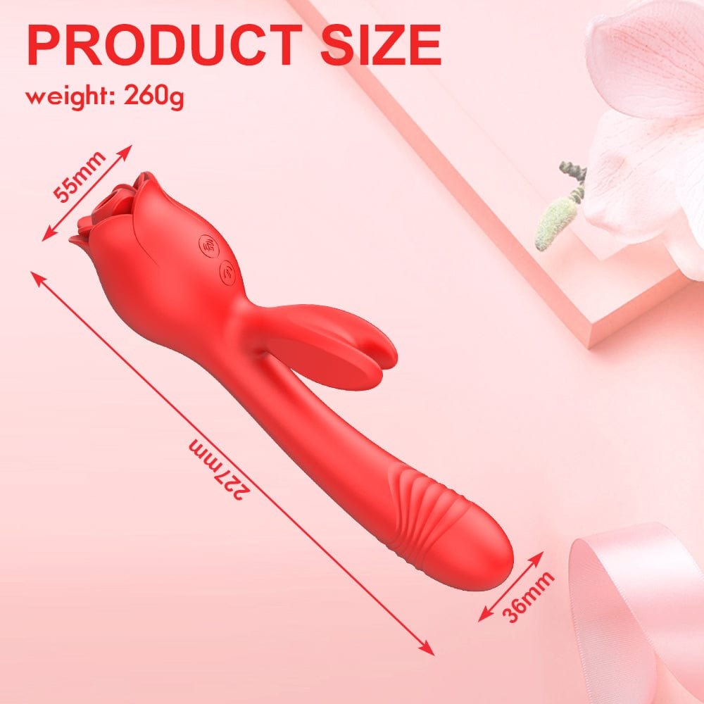 Silicone rose rabbit thrusting vibrator, photo 8
