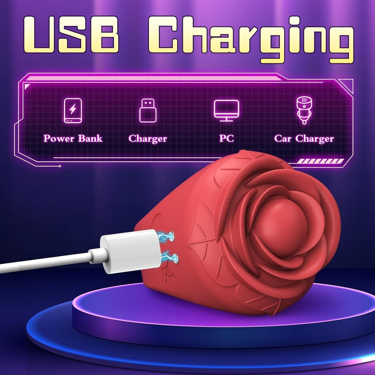 Red silicone rose ring vibrator, photo 7