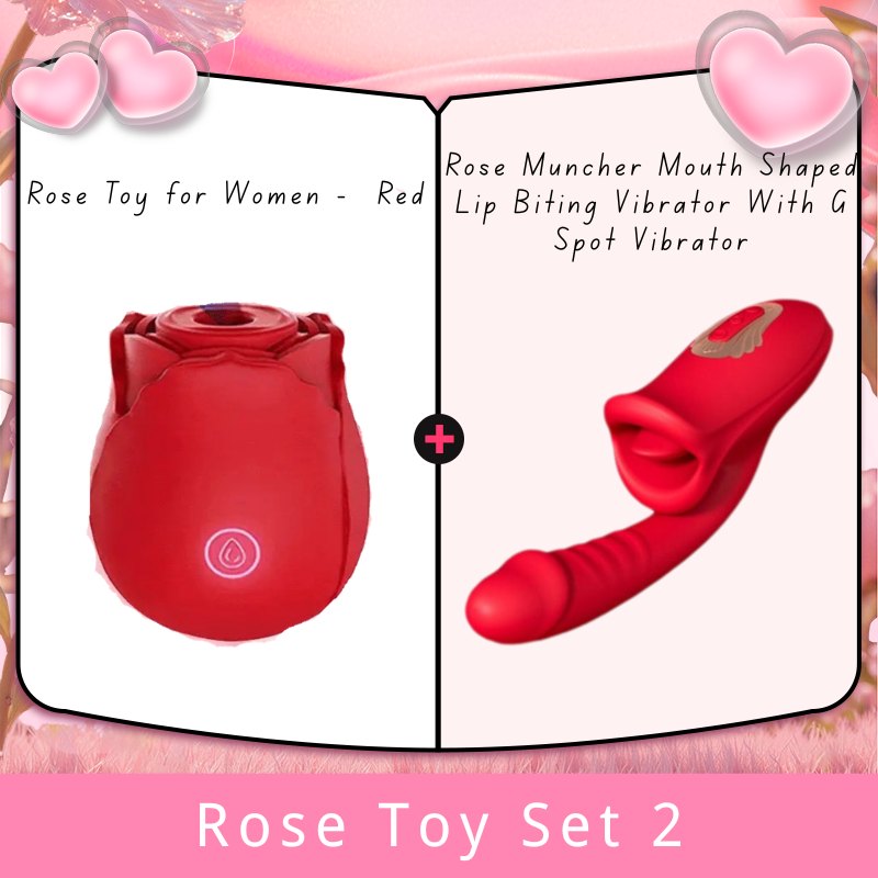 Rose Toy Set 2 rose-shaped clitoral suction vibrator