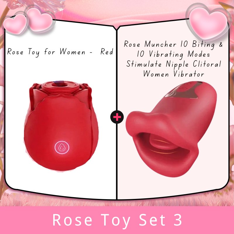 Rose Toy Set 3 rose-shaped clitoral suction vibrator