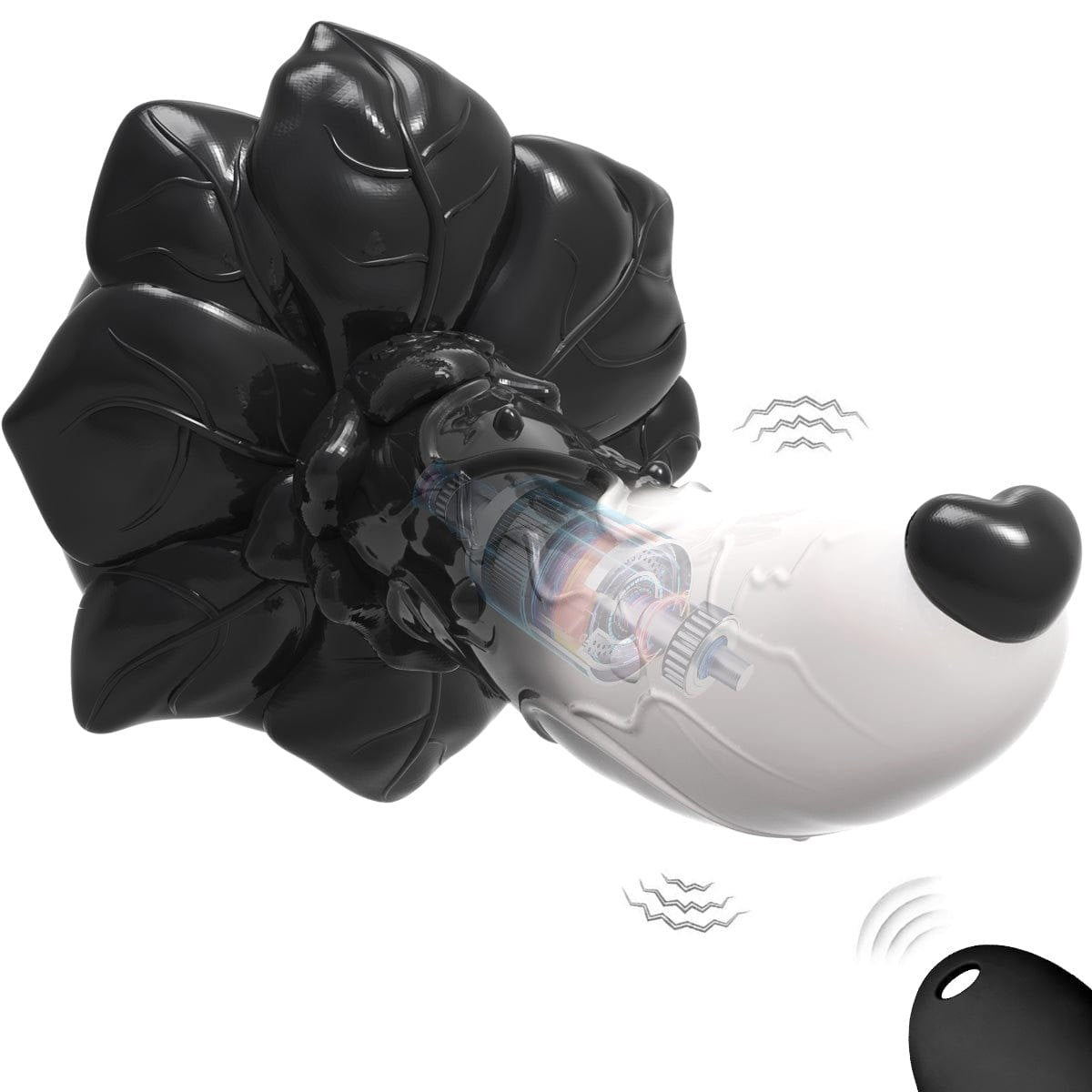 Black rose shaped silicone fantasy dildo