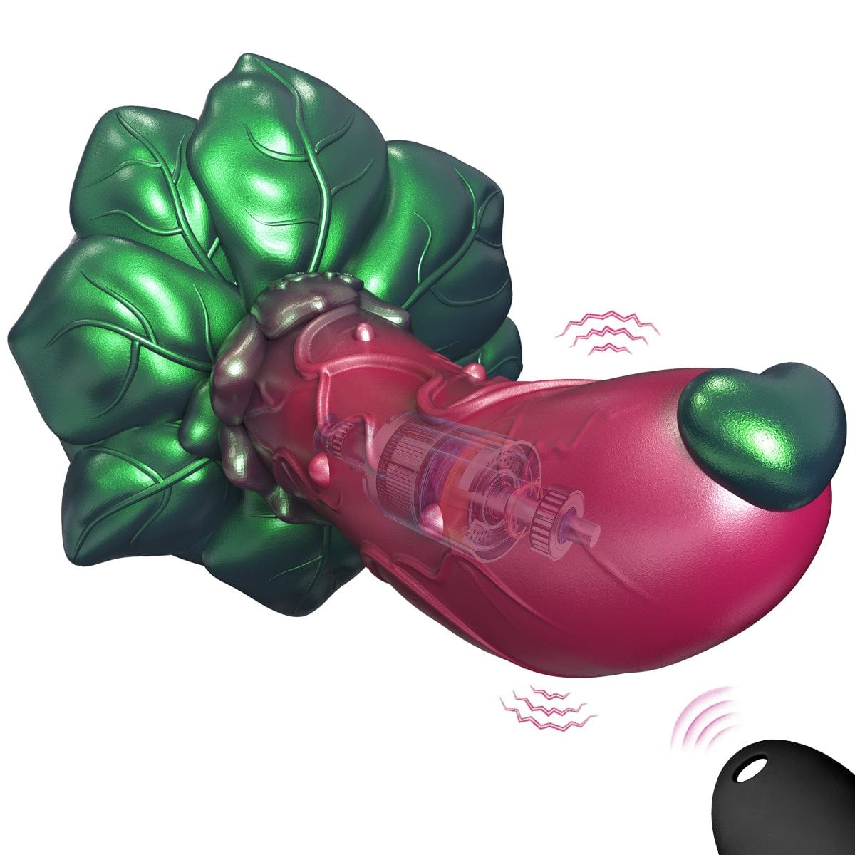 Green rose shaped silicone fantasy dildo