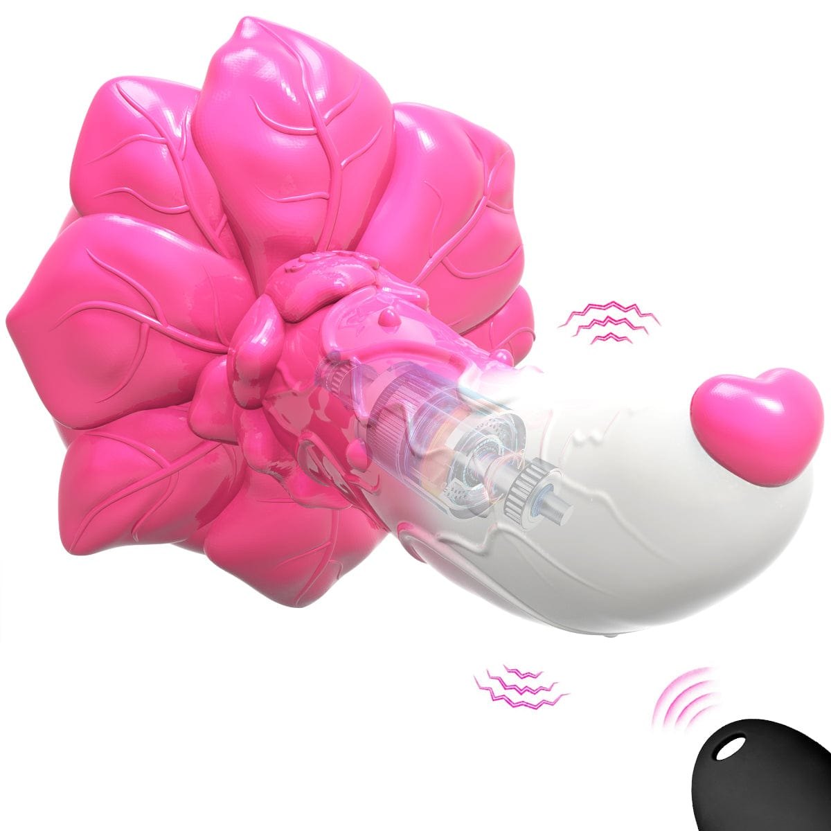 Pink rose shaped silicone fantasy dildo