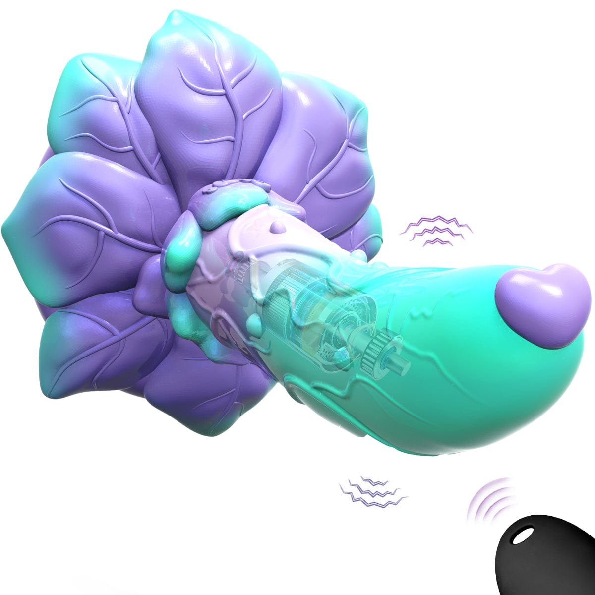 Purple rose shaped silicone fantasy dildo