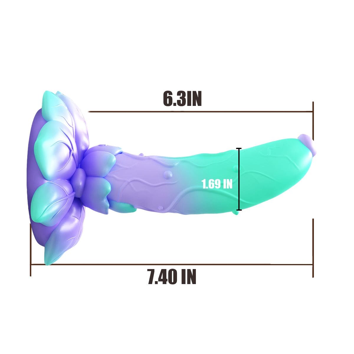 Rose shaped silicone fantasy dildo, photo 8