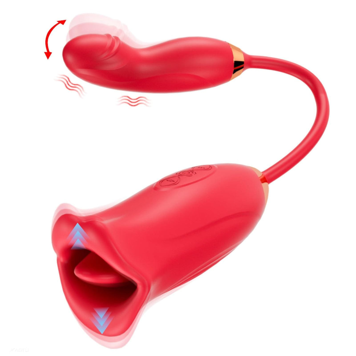 Red rose tongue licking clitoral vibrator, photo 1