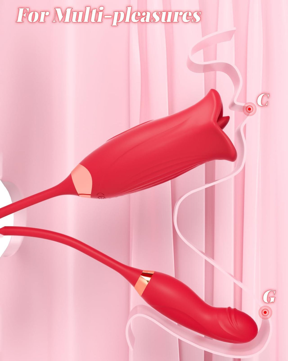 Red rose tongue licking clitoral vibrator, photo 7