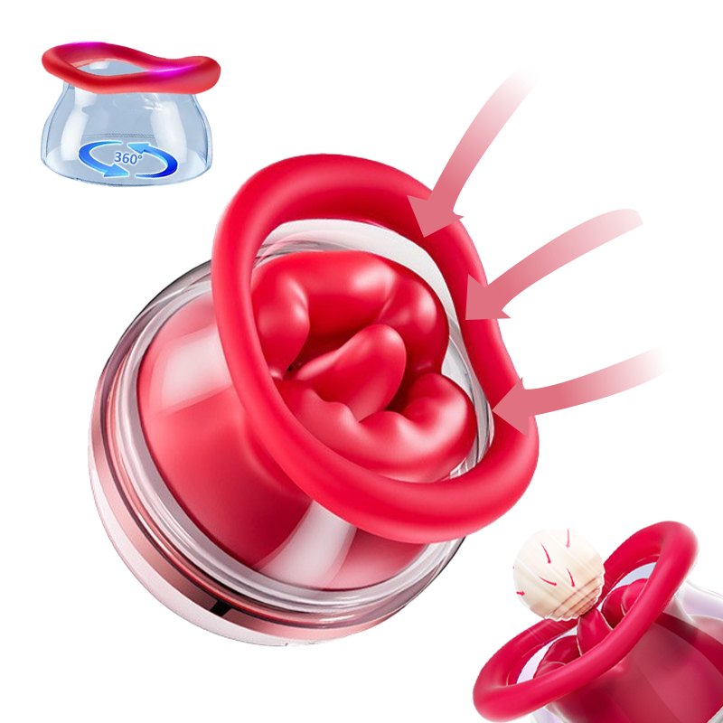 Red liquid silicone rose suction vibrator set, photo 2