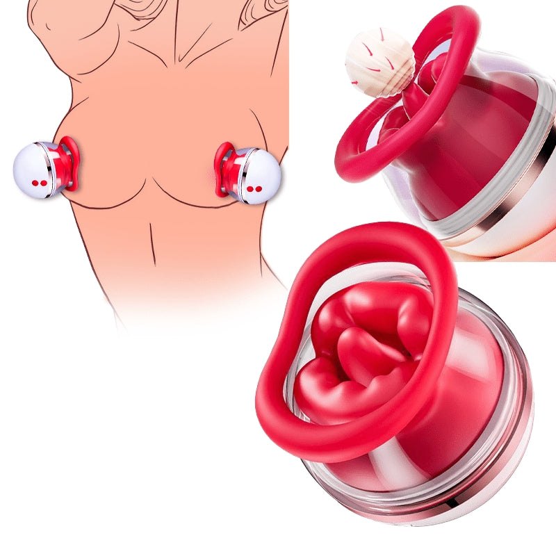 Red liquid silicone rose suction vibrator set, photo 3