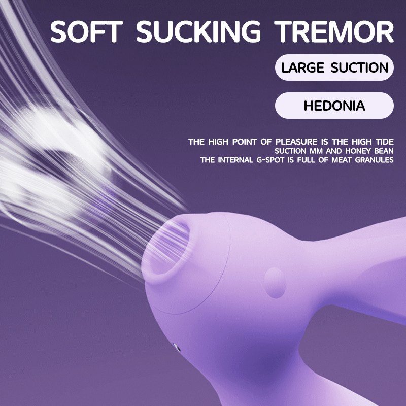 Purple silicone rose clit suction vibrator, photo 3