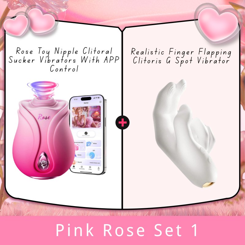 Pink rose-shaped clitoral suction vibrator, photo 10