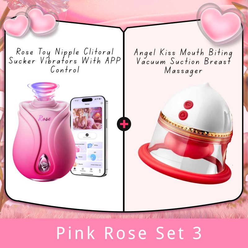 Pink rose-shaped clitoral suction vibrator, photo 12