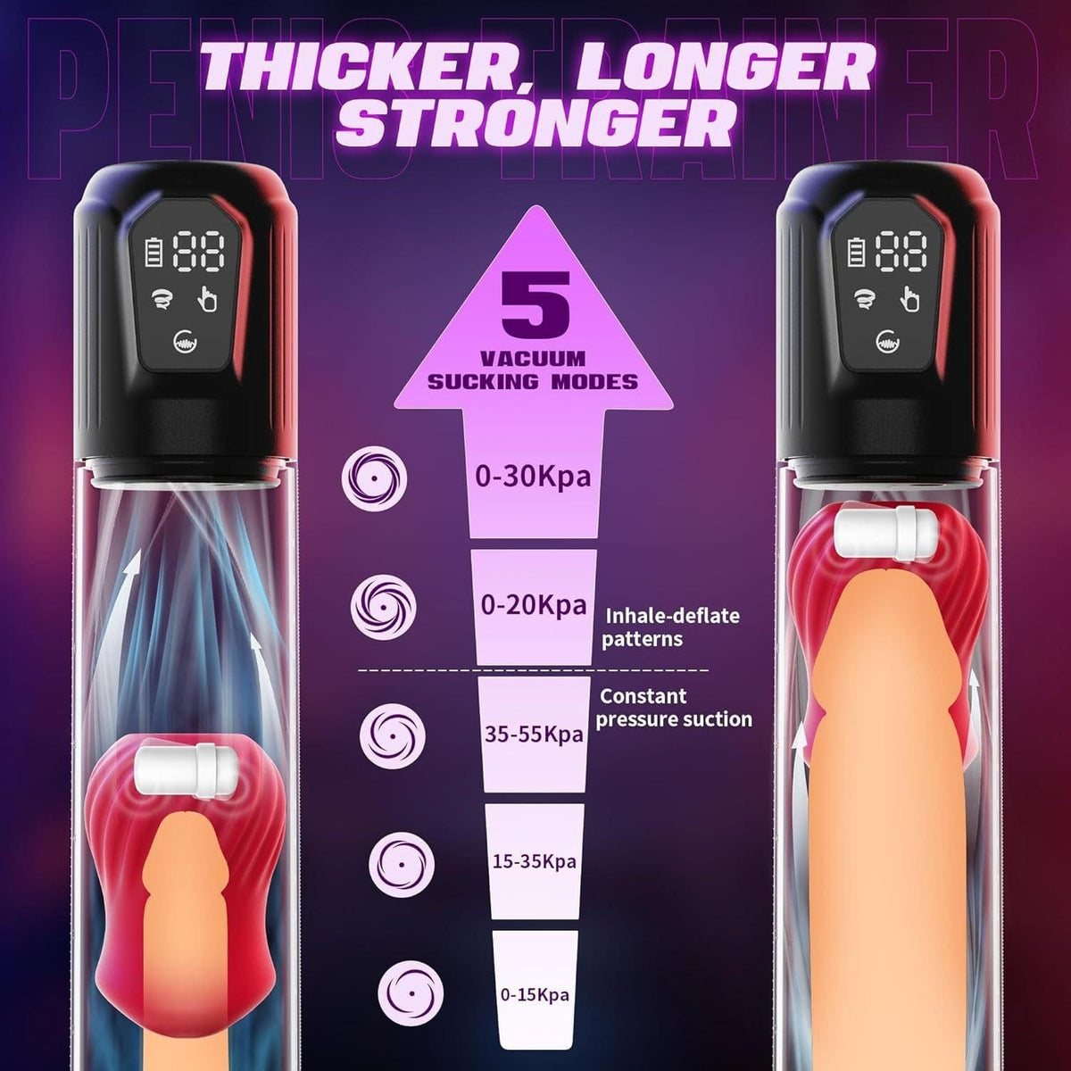 Black rose suction vibrating penis pump, photo 2