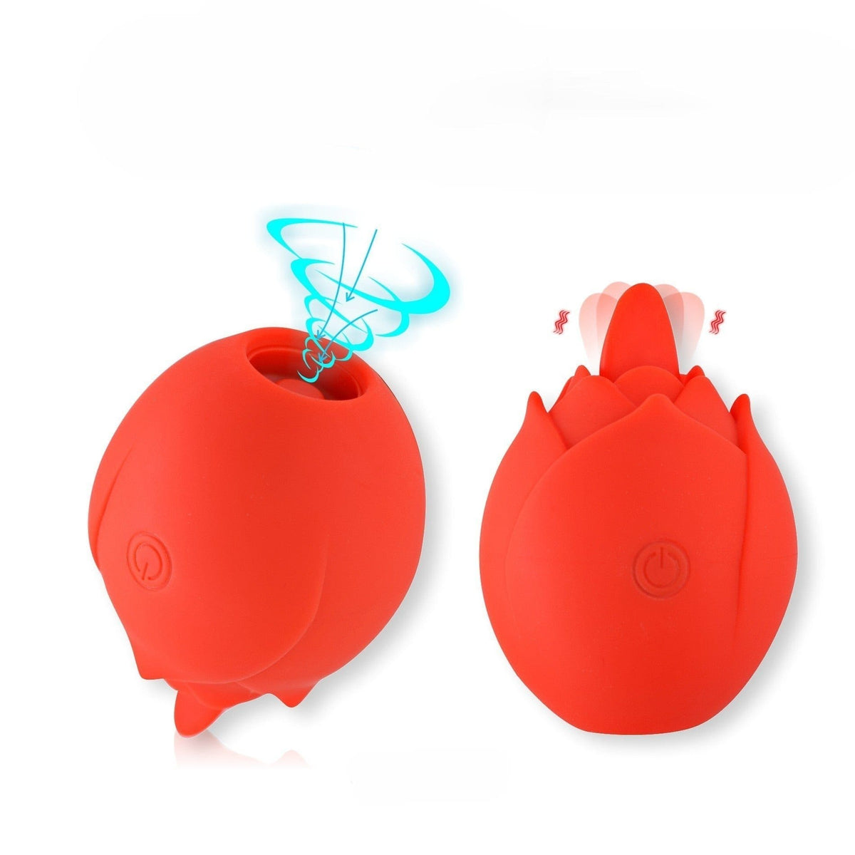 Rose-shaped clitoral suction vibrator with flicking petals, photo 1