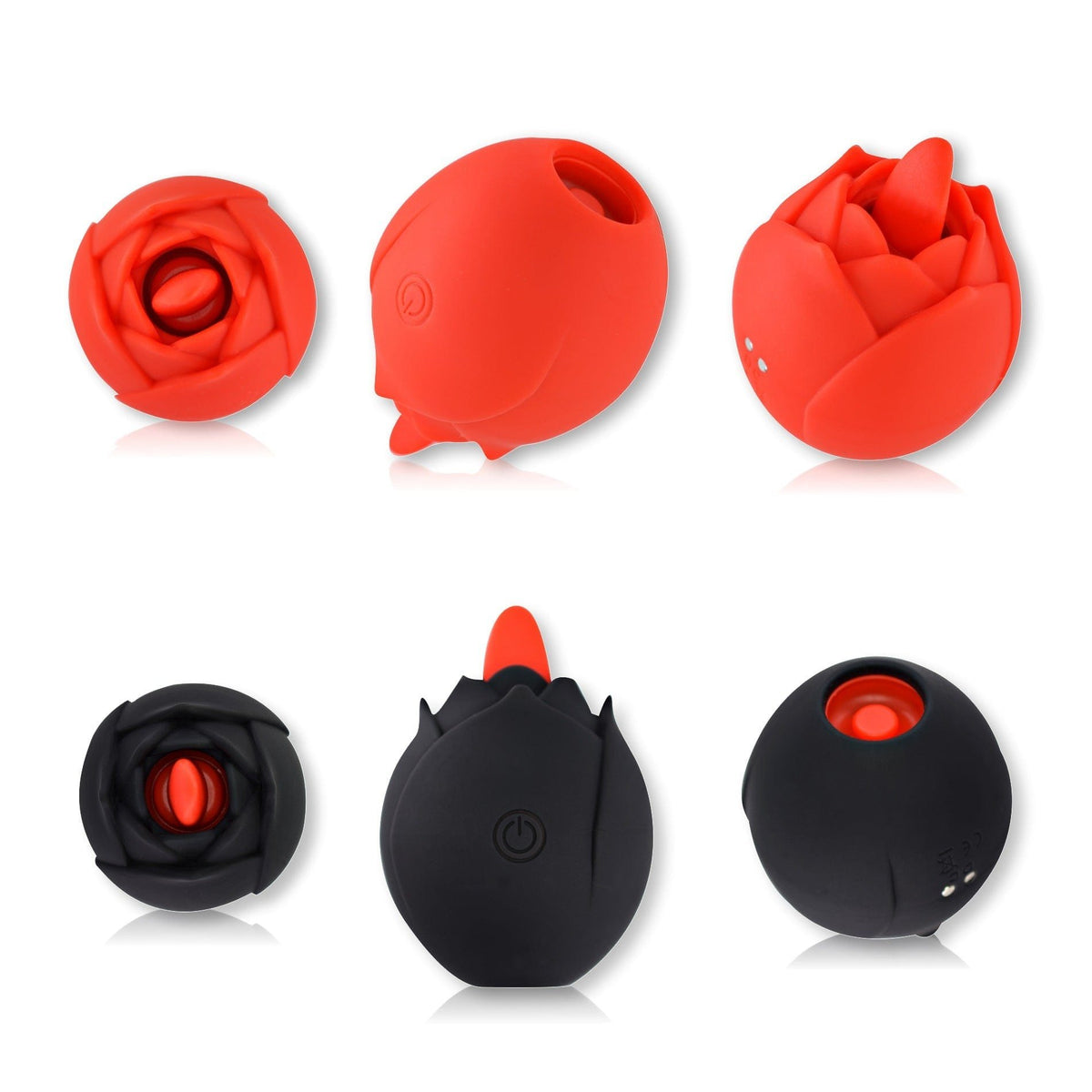 Rose-shaped clitoral suction vibrator with flicking petals, photo 2