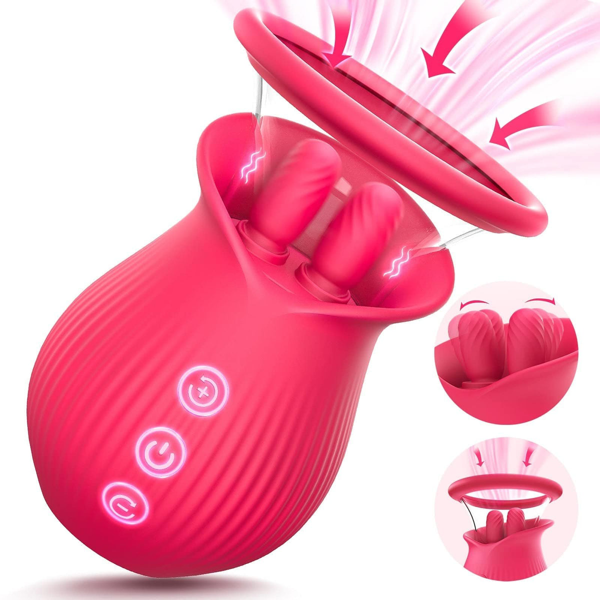 Red rose suction and licking vibrator