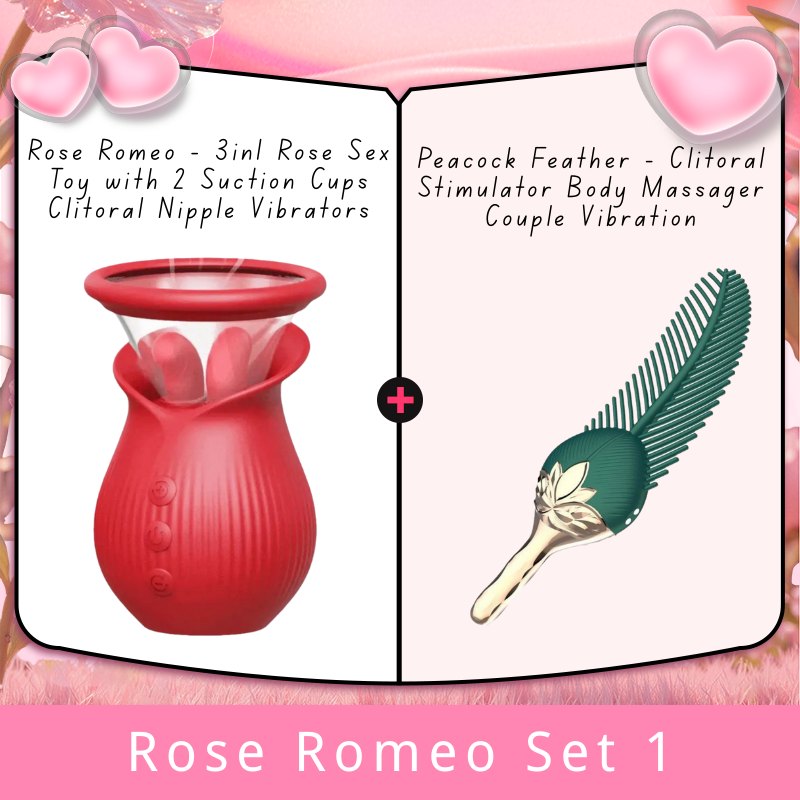 Rose Romeo Set 1 rose suction and licking vibrator