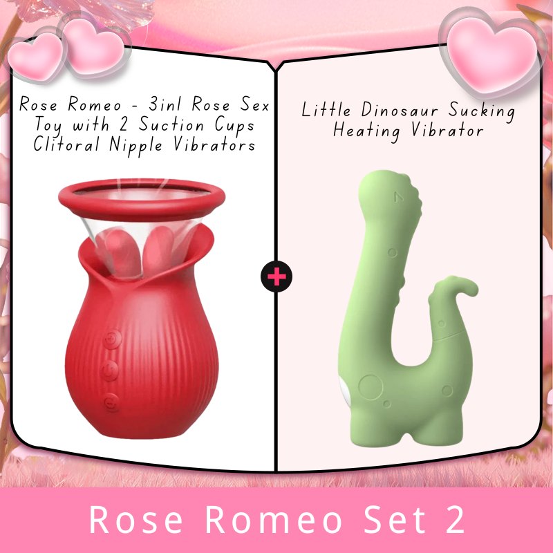 Rose Romeo Set 2 rose suction and licking vibrator