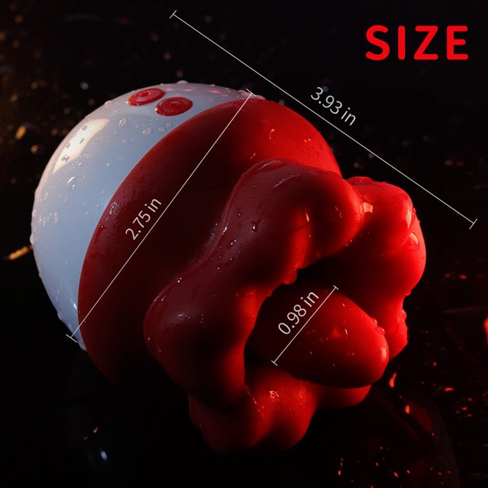 Red silicone rose-shaped suction vibrator, photo 5