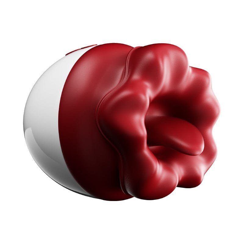 Red silicone rose-shaped suction vibrator, photo 6
