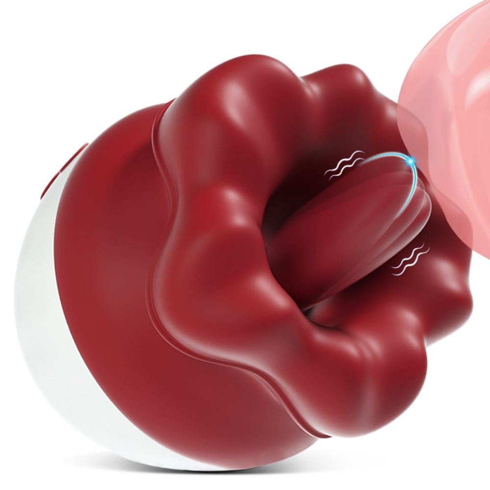 Red silicone rose-shaped suction vibrator, photo 7