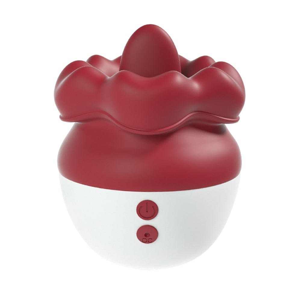 Red silicone rose-shaped suction vibrator, photo 8