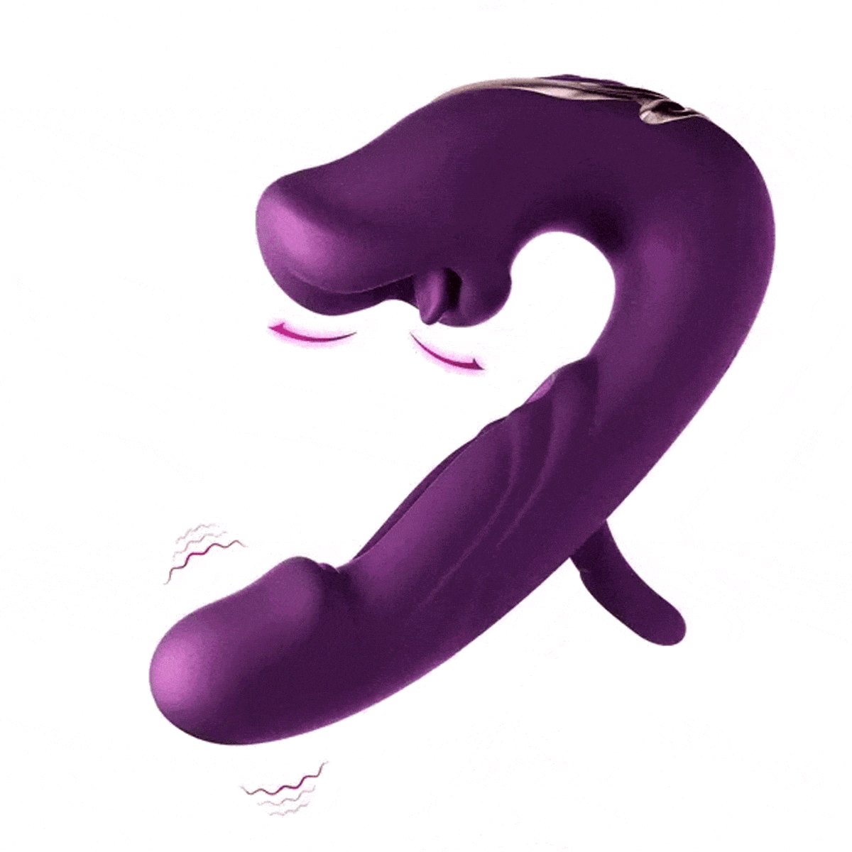 Purple rose shaped clit sucking vibrator with tapping shaft