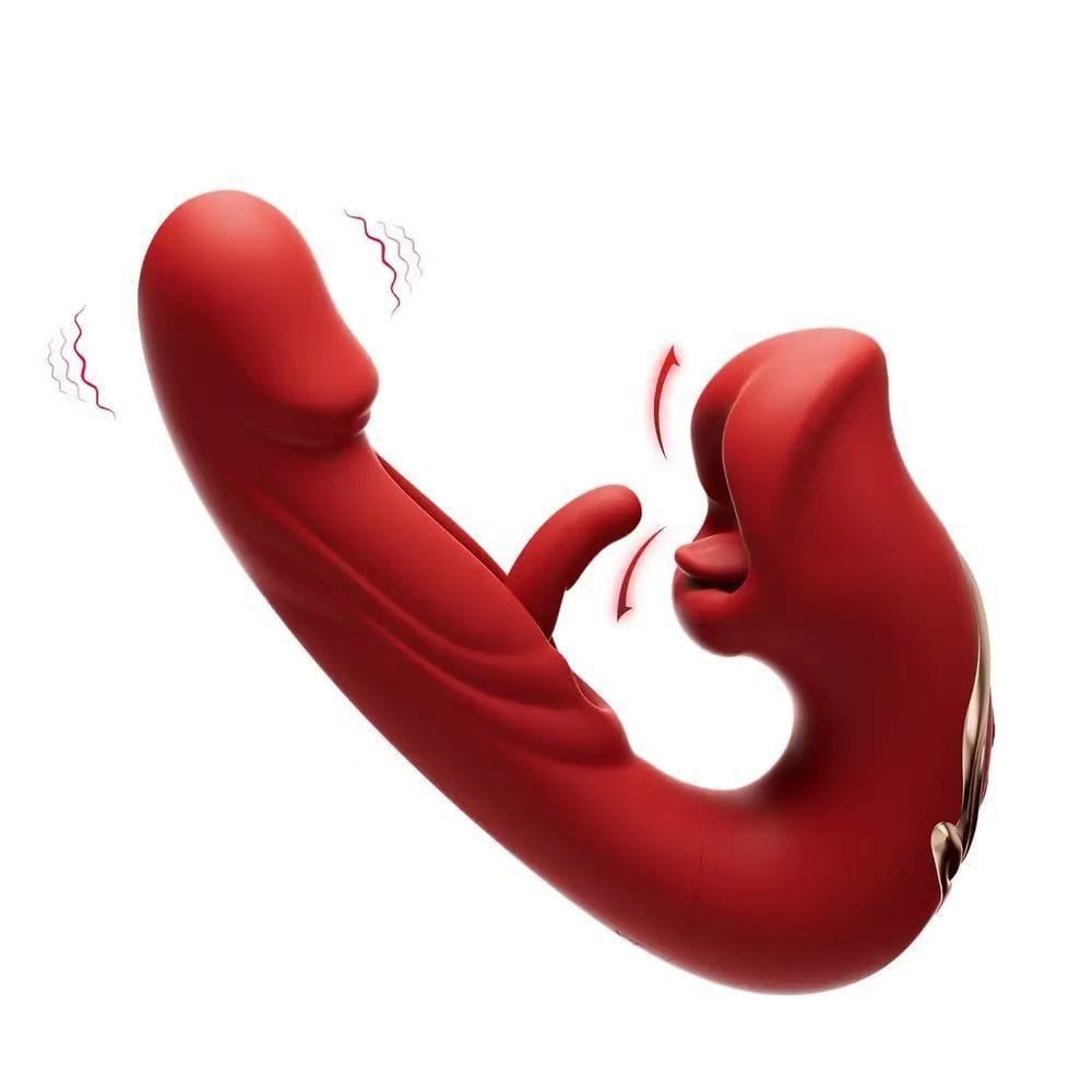 Rose shaped clit sucking vibrator with tapping shaft, photo 7