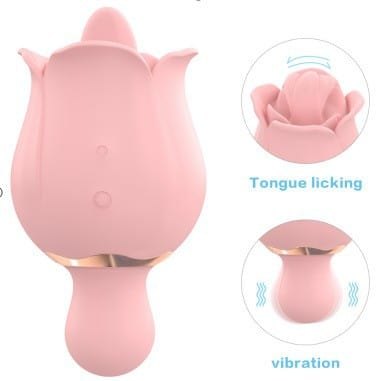 Pink rose tongue clit stimulator, photo 6
