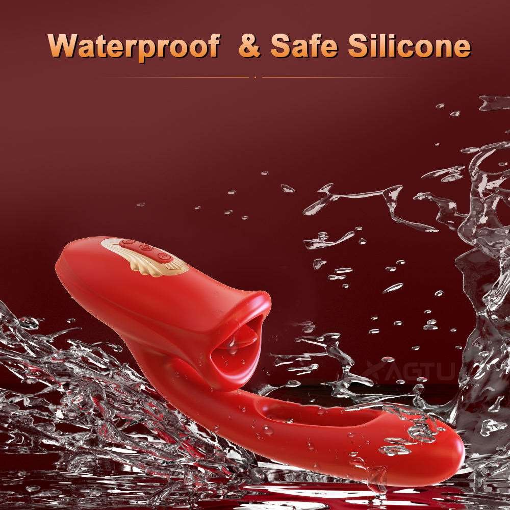 Red silicone rose-shaped clitoral suction vibrator, photo 7