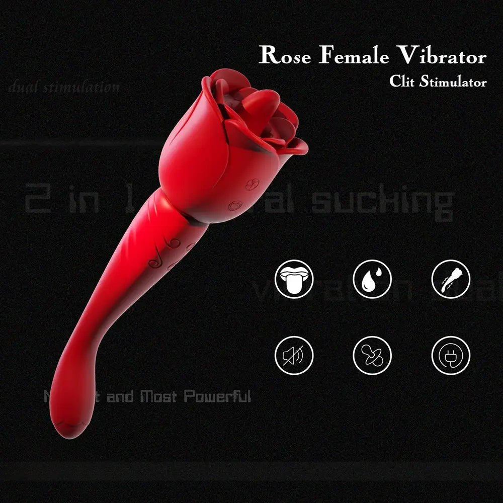 Red silicone rose G-spot vibrator, photo 2
