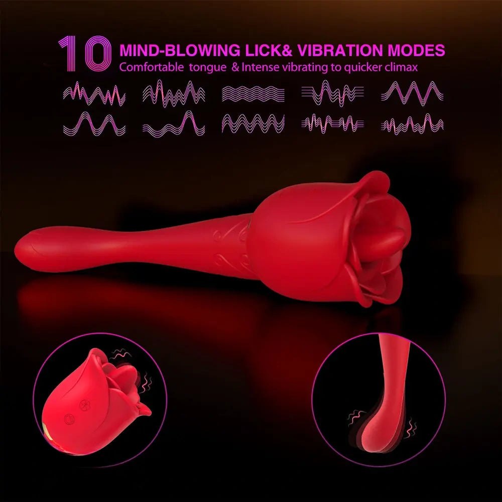 Red silicone rose G-spot vibrator, photo 3