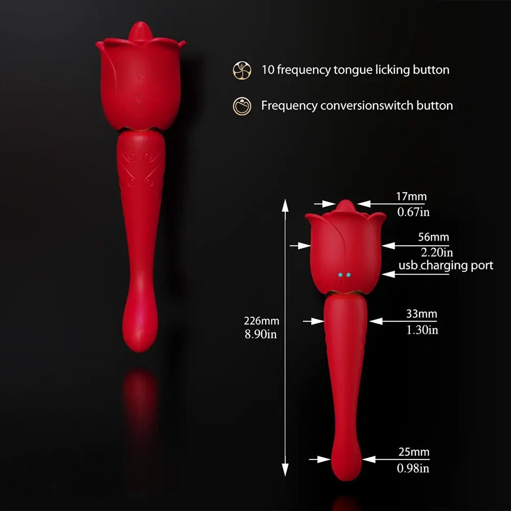 Red silicone rose G-spot vibrator, photo 4