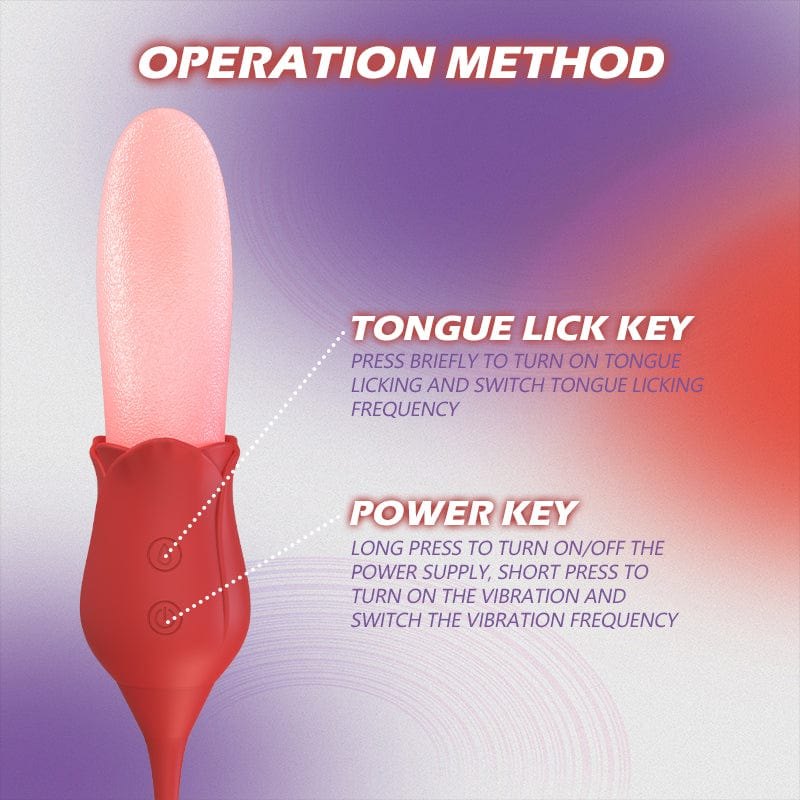 Red rose-shaped tongue-licking clit stimulator, photo 6