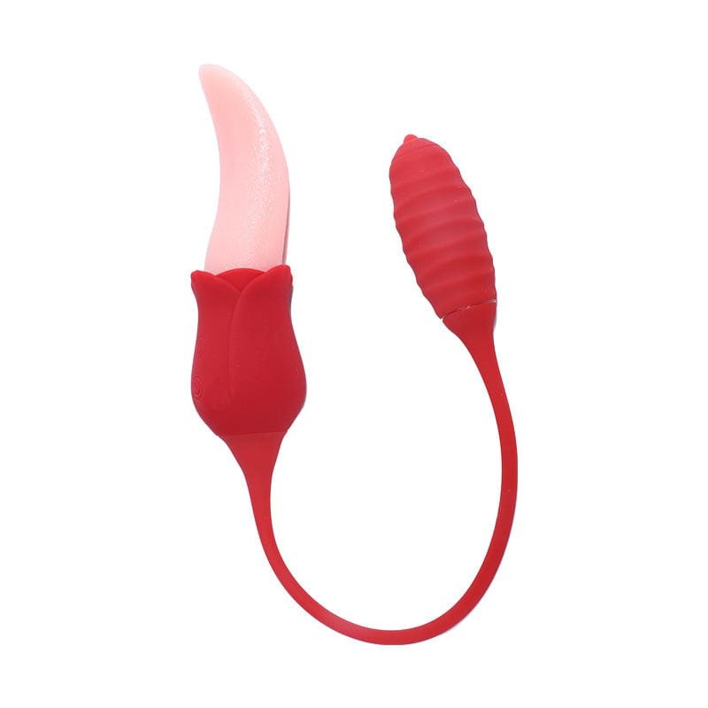 Red rose-shaped tongue-licking clit stimulator, photo 7