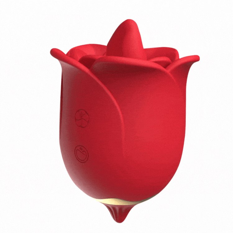 Red silicone rose clit and nipple vibrator, photo 1