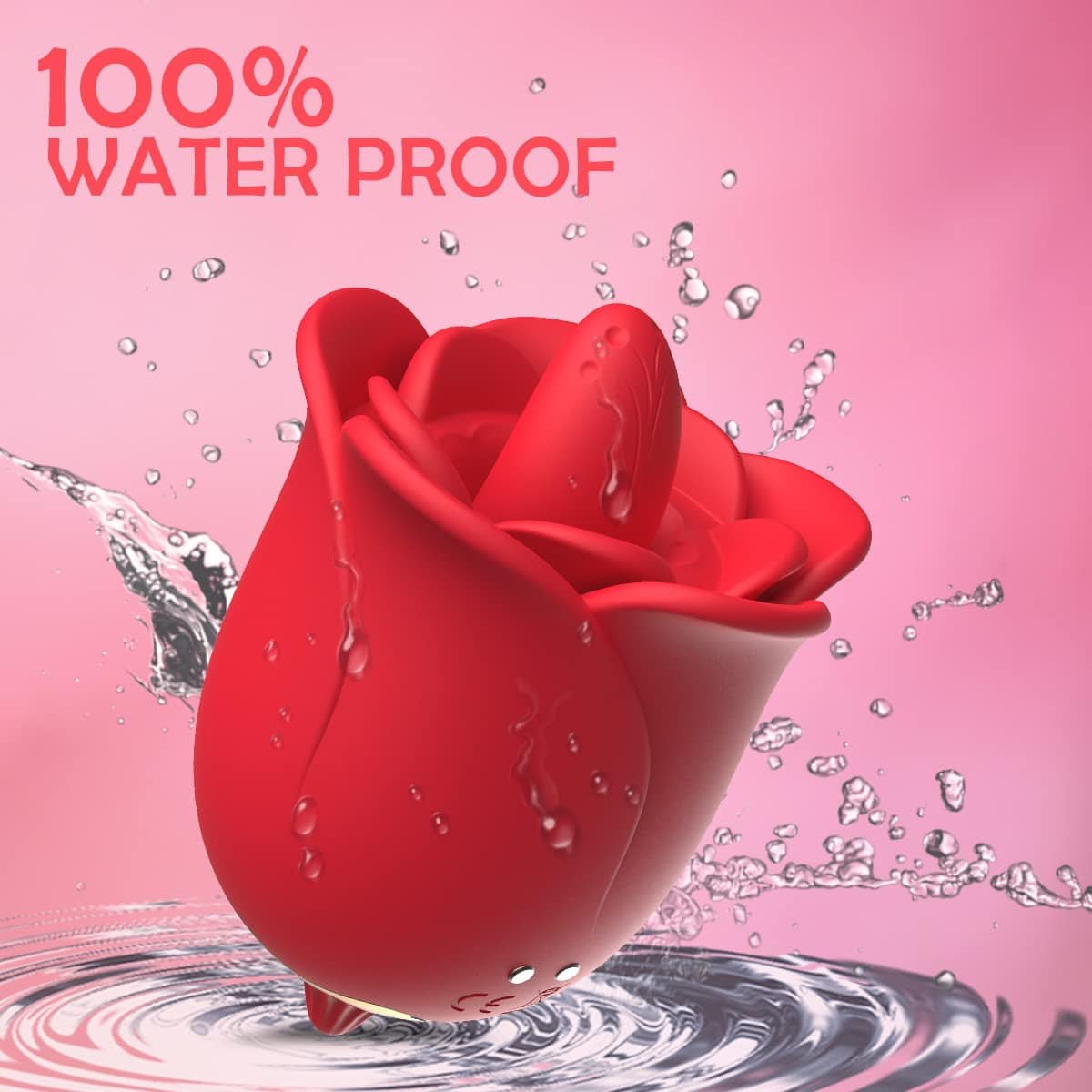 Red silicone rose clit and nipple vibrator, photo 4