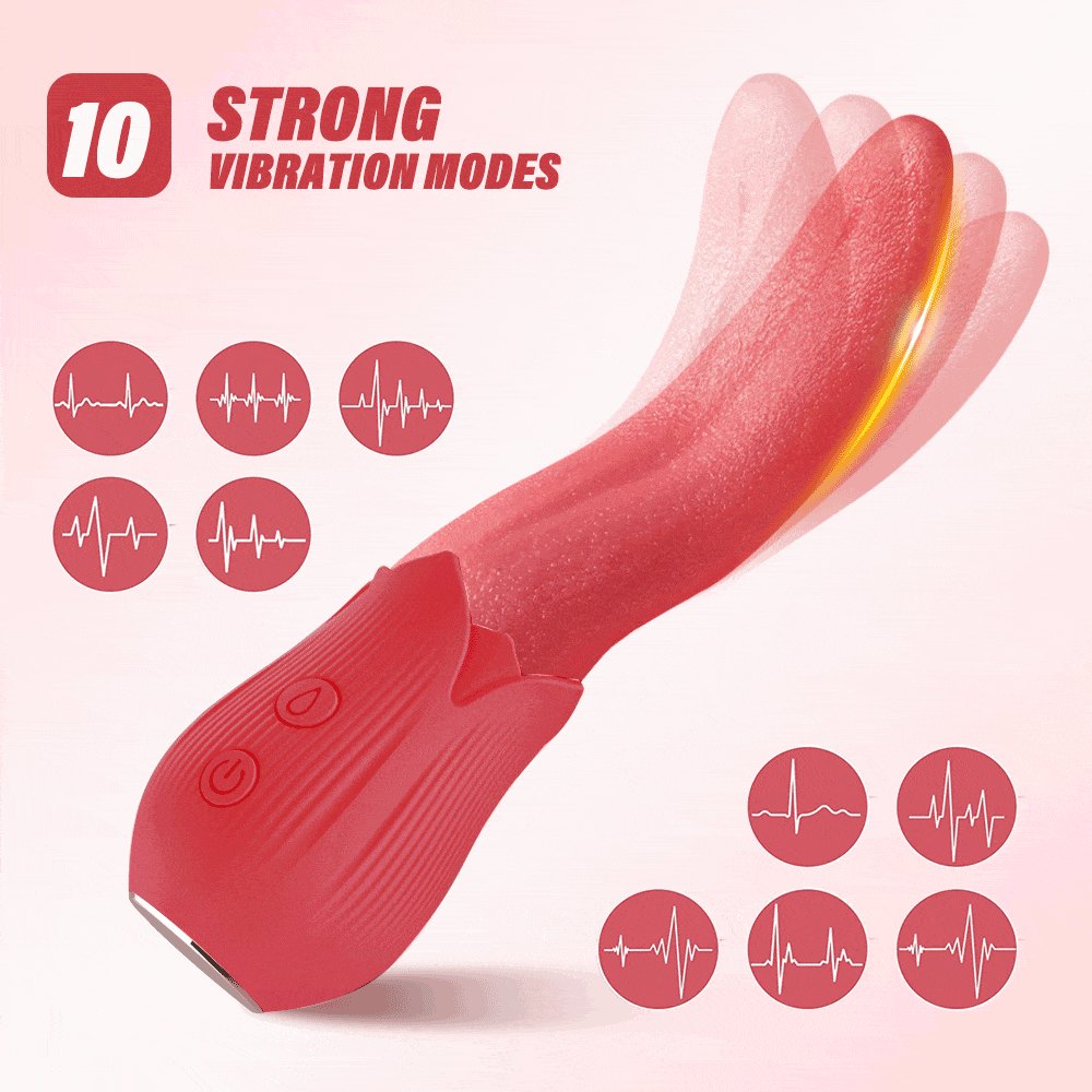 Red rose tongue licking clitoral vibrator, photo 3