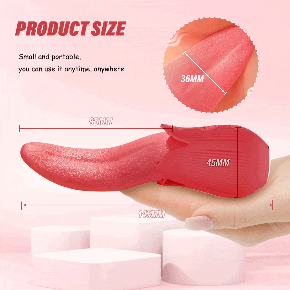 Red rose tongue licking clitoral vibrator, photo 7
