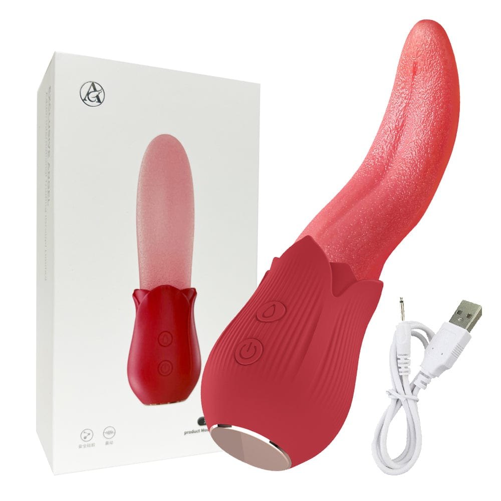 Red rose tongue licking clitoral vibrator, photo 9
