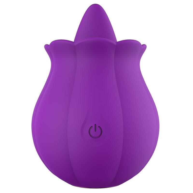 Purple rose shaped tongue licking clitoral vibrator